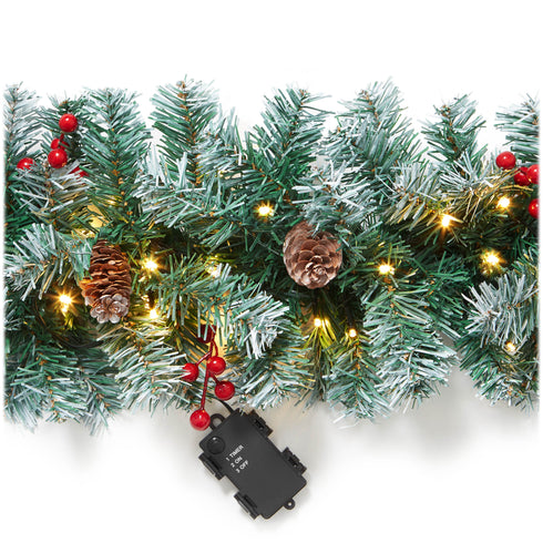 9-ft Pre-Lit Artificial Christmas Garland Indoor/Outdoor Holiday Decor